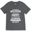 Super Cool Nanny Of A Freaking Awesome Grandson V-Neck Tee