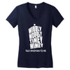 wibbly wobbly timey wimey talk whovian to me Women's V-Neck T-Shirt
