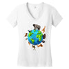 animal polygon around the planet Women's V-Neck T-Shirt