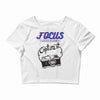 focus and than capture it Crop Top
