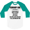 Super February Girl 3/4 Sleeve Shirt