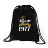 kings are born in 1977 Drawstring Bags