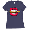 bullet in mouth Ladies Fitted T-Shirt