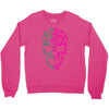 two coloured patterned skull   mens funny Crewneck Sweatshirt