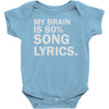 my brain is 80% song lyrics Baby Onesie