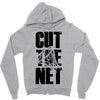 cut the net Zipper Hoodie