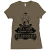 I Am Golden Retriever Actually In A Very Commited Relationship Ladies Fitted T-Shirt
