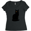 black cat Women's Triblend Scoop T-shirt