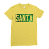 santa green glitter Ladies Fitted T-Shirt