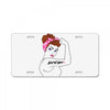 girl power survivor breast cancer License Plate