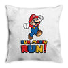 run, mario run Throw Pillow