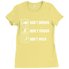 Don't drown crash walk Tee Swim Bike Run Triathle Ladies Fitted T-Shirt