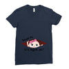 August Peeking Out Baby Girl Ladies Fitted T-Shirt