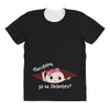 December Peeking Out Baby Girl in Spanish All Over Women's T-shirt