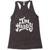 i'm happy Racerback Tank