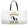 my unicorn ate my homework Weekender Totes