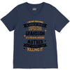 Super Cool Grandson Of A Freaking Awesome Mother V-Neck Tee