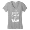 keep calm and hit 88 mph time travel Women's V-Neck T-Shirt