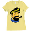 captain haddock tintin cartoon comic Ladies Fitted T-Shirt