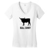 bull shirt funny small humor crude awesome beer tee cool geek nerd hum Women's V-Neck T-Shirt