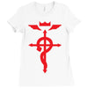 fma full metal alchemist cross inspired ladies Ladies Fitted T-Shirt