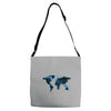World Map Design Adjustable Strap Totes
