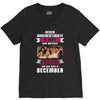 Never Underestimate A Man Who Watches Friends And Was Born in December V-Neck Tee
