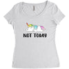 Unicorn Says Not Today Women's Triblend Scoop T-shirt