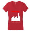 factory records   retro record label   mens music Women's V-Neck T-Shirt