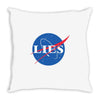 lies nasa logo Throw Pillow