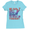 my cat and i stay in tonight Ladies Fitted T-Shirt