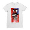 july 4th skull Ladies Fitted T-Shirt