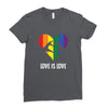 Love is Love Heart Ladies Fitted T-Shirt