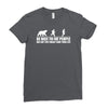 be nice to fat people bear chase funny pub joke Ladies Fitted T-Shirt