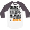Strong Independent Motivated Aries 3/4 Sleeve Shirt