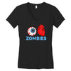 i heart zombies scary eye bloody heart halloween Women's V-Neck T-Shirt
