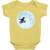 Biker Dinosaur - Dinosaur Riding A Bike To The Moon Baby Bodysuit