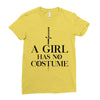 a girl has no costume (black) Ladies Fitted T-Shirt