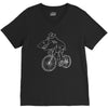 shark riding bicycle bike funny V-Neck Tee