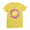 Floral Baby Name Ladies Fitted T-Shirt
