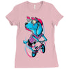 dog biker Ladies Fitted T-Shirt
