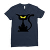 black cat Ladies Fitted T-Shirt