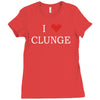 clunge funny Ladies Fitted T-Shirt