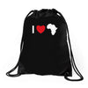 i love africa Drawstring Bags
