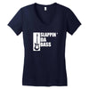 bass guitar funny music t shirt slappin da bass t shirt gifts for dad Women's V-Neck T-Shirt