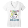 unicorns are born in march cute unicorn Women's V-Neck T-Shirt