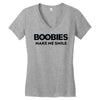 boobies make me smile Women's V-Neck T-Shirt