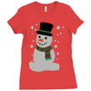 christmas snowman Ladies Fitted T-Shirt