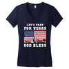 Lets Pray For Vegas, God Bless Women's V-Neck T-Shirt