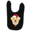 golden retriever dog with red santa's hat Baby Bibs